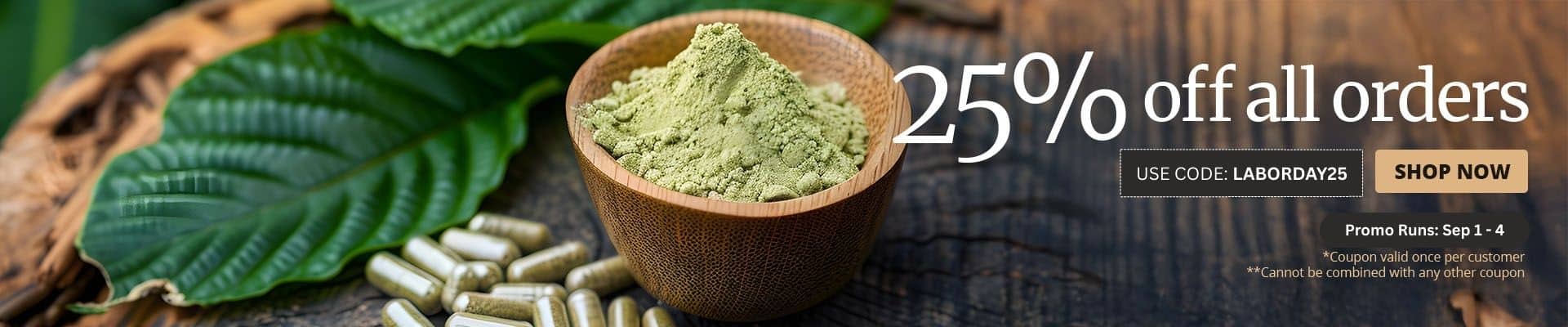 Use code LABORDAY25 until 09/04 to receive 25% off your order.