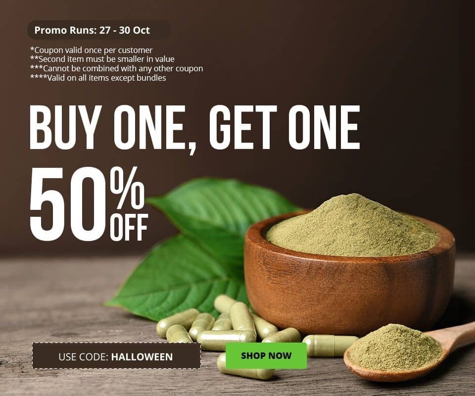 Use code HALLOWEEN at checkout to receive 50% off a second item of a smaller value.