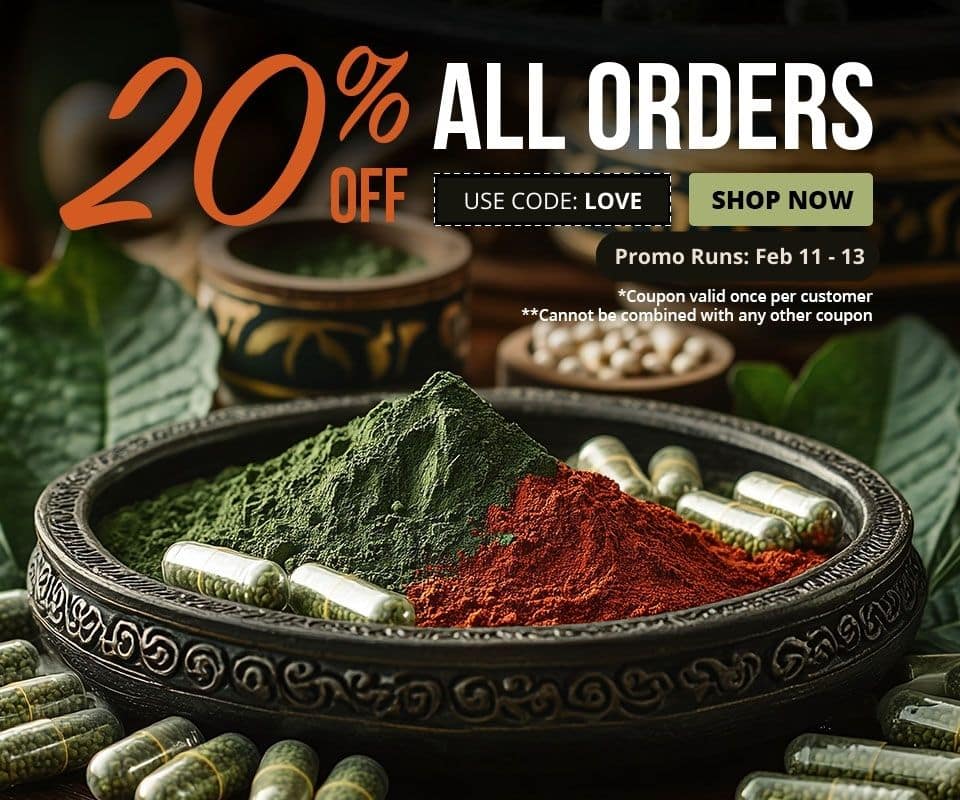 Use code LOVE to receive 20% off every order until 2/13.