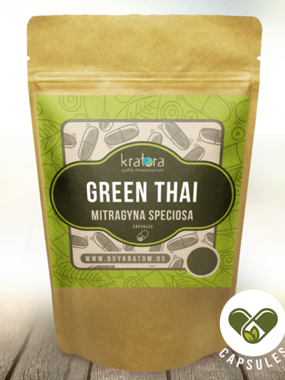 Green Thai kratom capsules