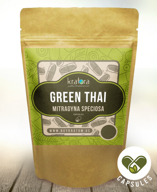 Green Thai kratom capsules