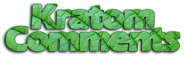  'Kratom Comments' Logo with Leafy Green Print