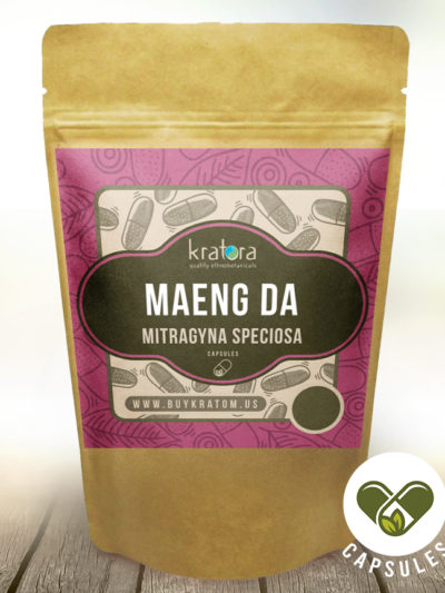 Pouch of Maeng da Mitragyna speciosa Capsules