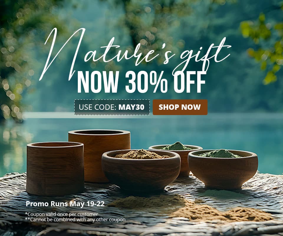Use code MAY30 to receive 30% off every order until May 22