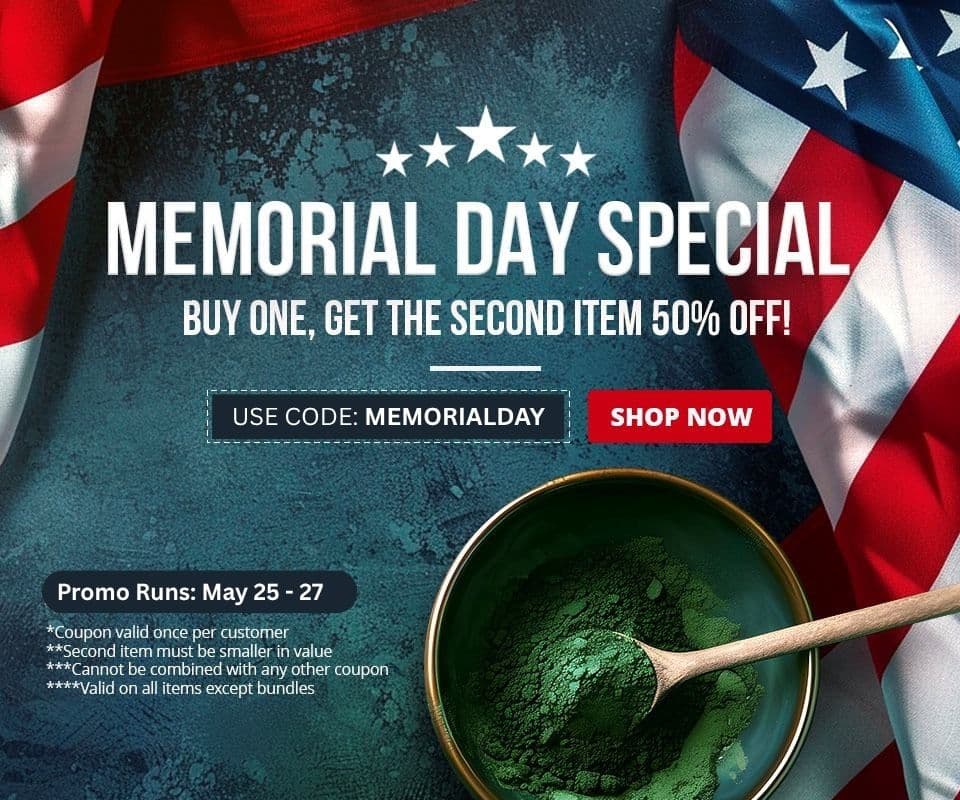 Use code MEMORIALDAY at checkout to receive 50% off second item until May, 27.