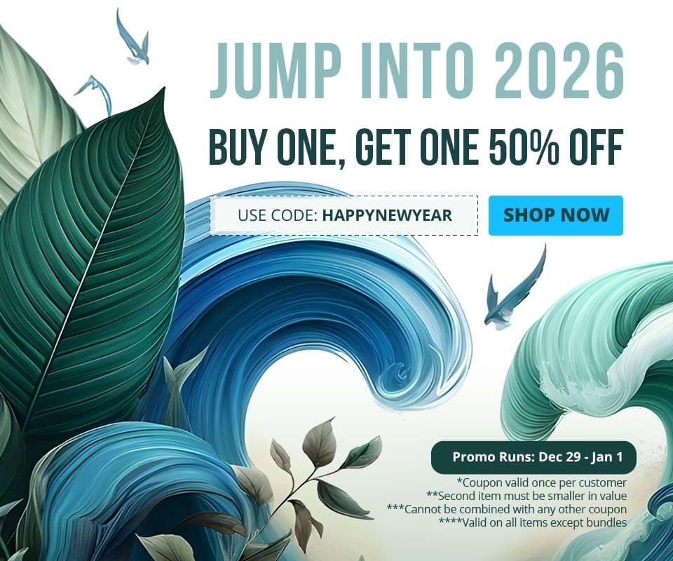 Use code HAPPYNEWYEAR at checkout to receive 50% off your second item of a smaller value until 1/1.