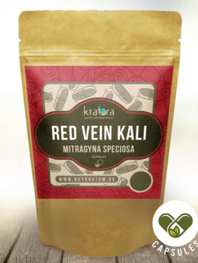 Pouch of Red Vein Kali Mitragyna speciosa Capsules