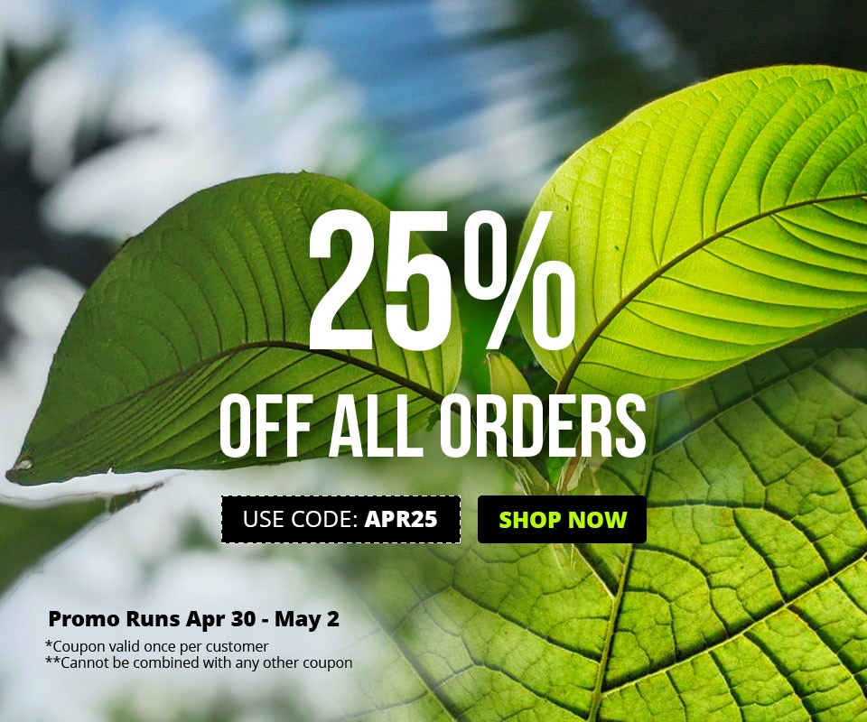 25% off all orders when you buy kratom at Kratora. Use code APR25 at checkout