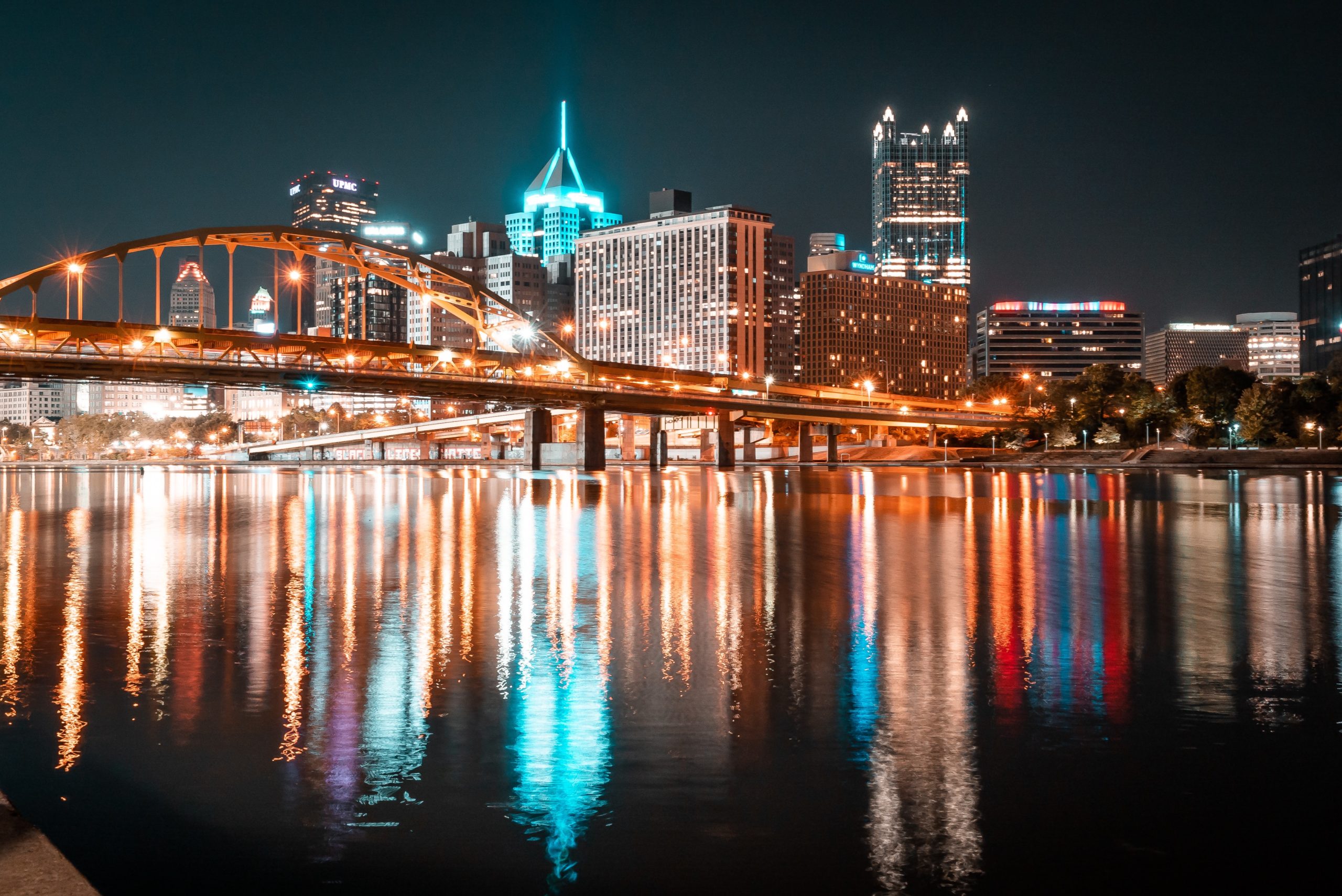 Downtown Pittsburgh Pennsylvania at night
