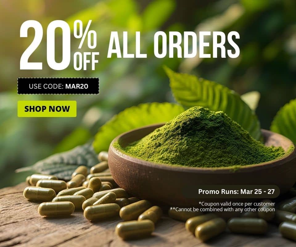 Use code MAR20 to receive 20% off your order until 3/27