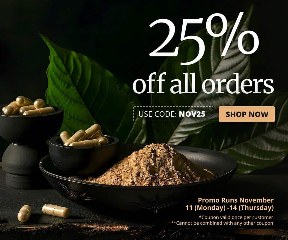 25% off all orders. Use coupon code nov25