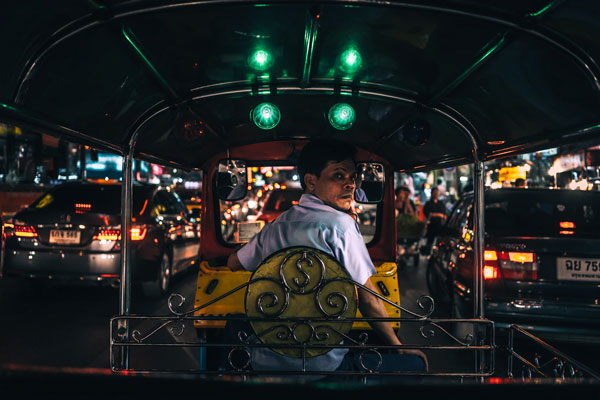 A cab driver in Thailand.